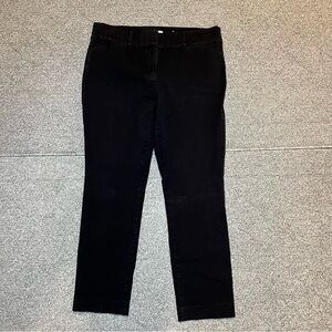 Loft Curvy Skinny Ankle Pants Womens Size 8 Black Stretch Career Preppy